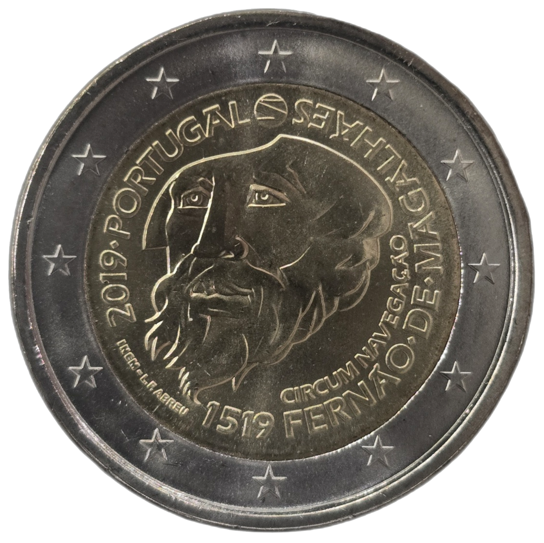 2 euros conmemorativa 500 Años de la circunnavegación de Magallanes